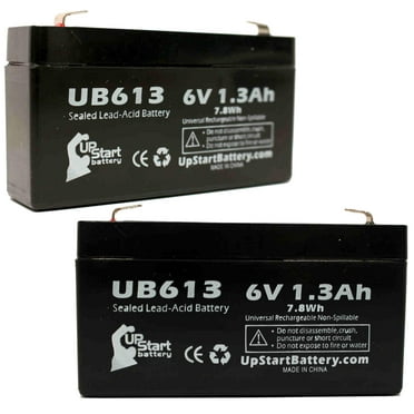 - Includes Two F1 to F2 Terminal Adapters Replacement for Toyo 3FM1.3 Battery Replacement UB613 Universal Sealed Lead Acid Battery 6V, 1.3Ah, 1300mAh, F1 Terminal, AGM, SLA